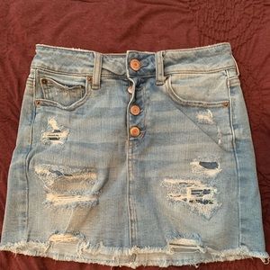 Distressed mini skirt